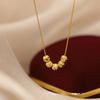 Wufu Linmen Engraved Love Transfer Bead Necklace Female Ins Style Niche Simple Light Luxury Pendant Collarbone Chain