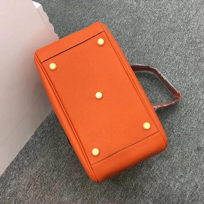 2026 New Genuine Leather Women's Bag Top Layer Cowhide Togo 30cm Lindi Crossbody Medicine Cross-border