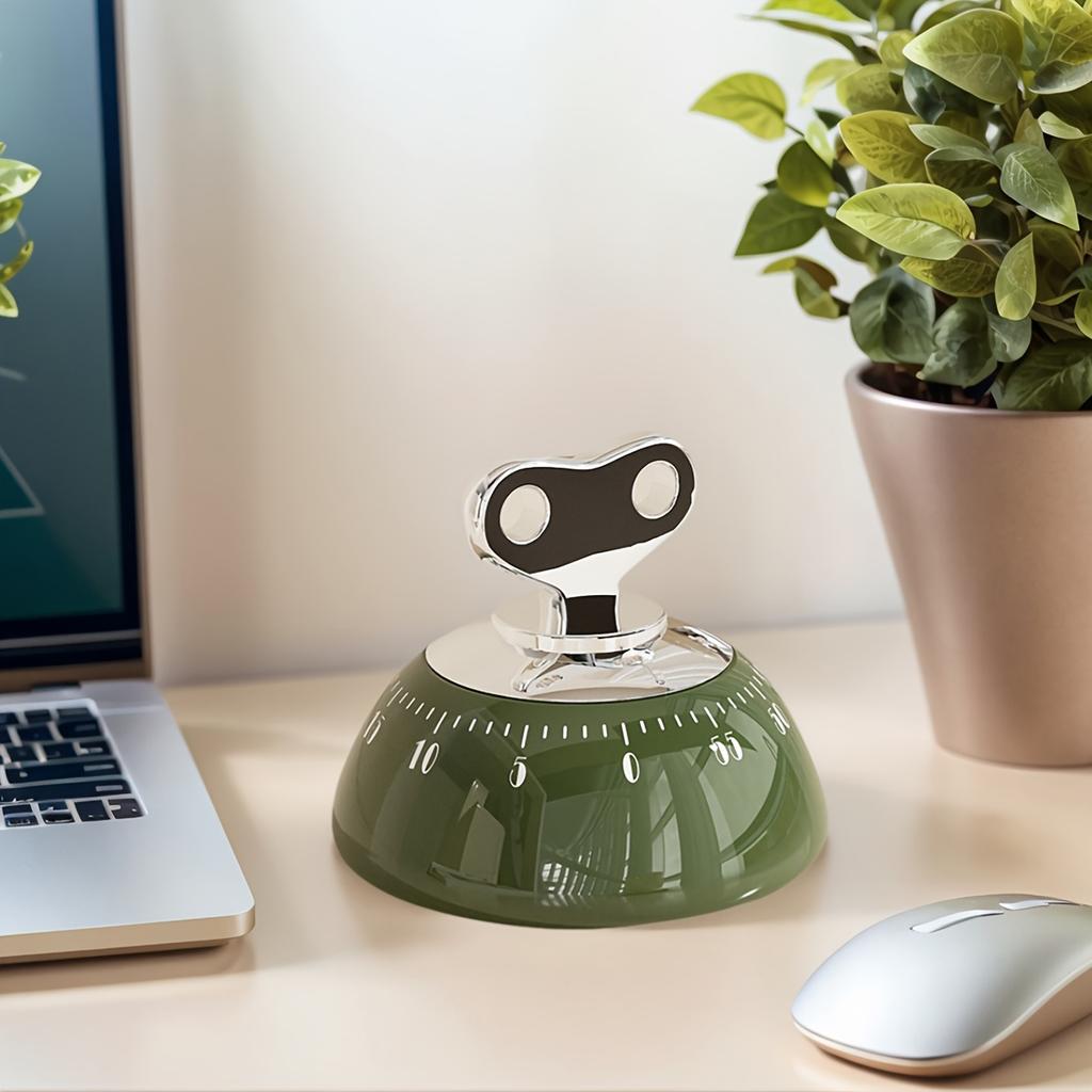 2pcs Vintage Magnetic Timer , Mechanical Screw On Kitchen, Beauty, Study, Gym Timer , No Battery Needed, Magnetic Base for Countertop, Desk