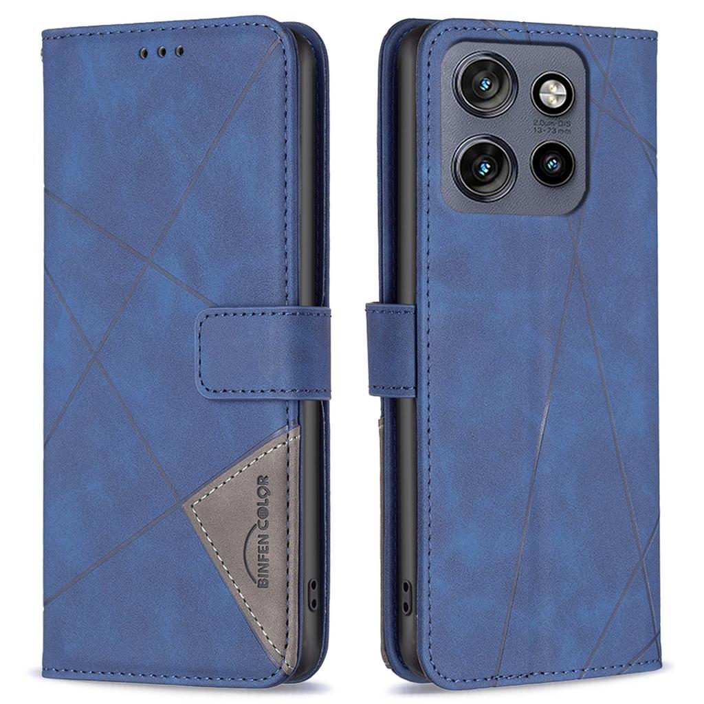 BINFEN COLOR For Motorola Edge 50 Neo 5G/Moto S50 5G/Thinkphone 25 5G Phone Cases Wallet Stand Geometry Imprinted Leather Cover