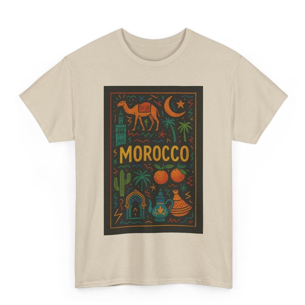 Morocco T Shirt Unisex | Vintage Marrakech Graphic Tee | North African Heritage Shirt | Cool Gift for Moroccan Soul Culture Lovers