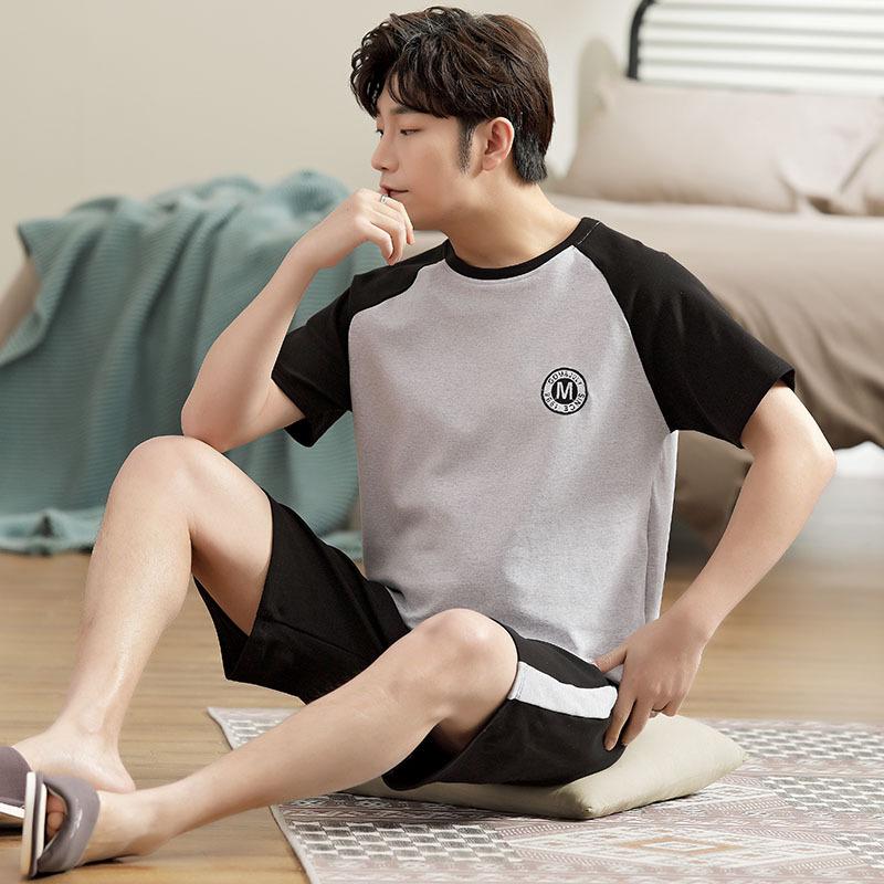 Summer Men's Pajamas Knit Pajamas Set Pajamas Big Boys Pajamas Family Clothing