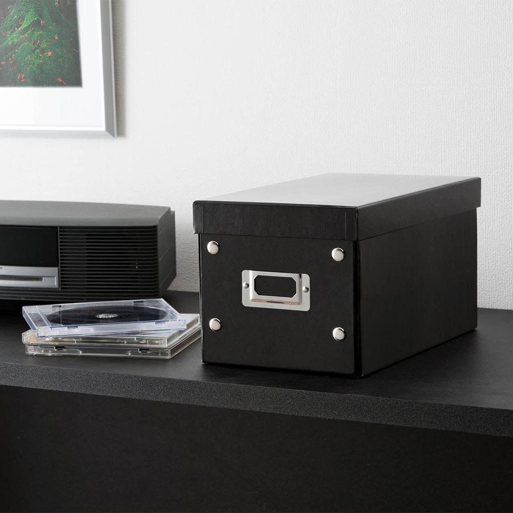 SANWA SUPPLY CD Case Storage Box, Assembled, W165mm, Black, FCD-MT3BKN