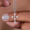Fashion Iced Out Crystal Rhinestone Cross Pendant Necklace  Plated Stainless Steel Necklaces For Women