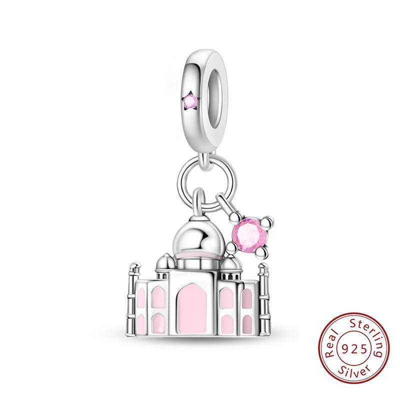 New Copper Charms Eiffel Tower Famous Scenic Spot Souvenirs Beads Fit Original Bracelets Fine Diy Jewelry Gifts