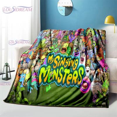 Cartoon My Singing Monsters Flanelové deky Little Monsters Band Deky plyšové pro Aldult Pohovka Cestovní povlečení Vánoce