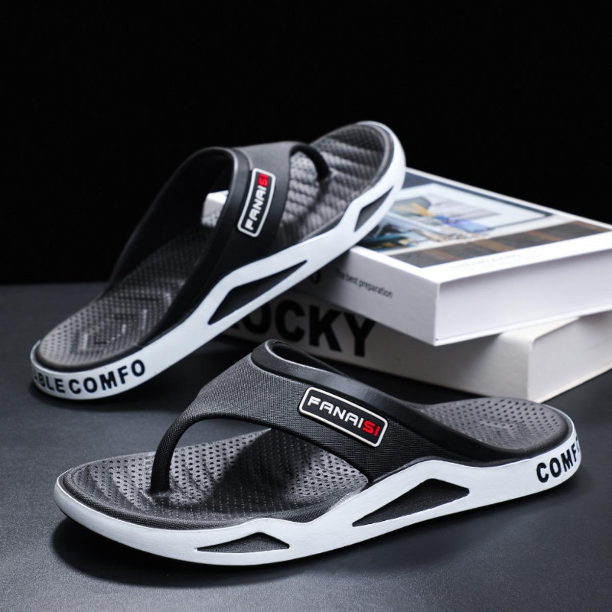 

Удобные тапочки с круглым носком для мужчин и женщин, износостойкие, подходят для ношения в помещении и на улице, всесезонная повседневная обувь для отпуска 36-37 чёрный