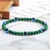 Türkisches blaues Armband mit bösen Augen, 4 mm Mini-Perlen, natürliches Tigerauge, Lavastein, Glücksarmbänder für Frauen und Männer, Schmuck, Pulseras Homme