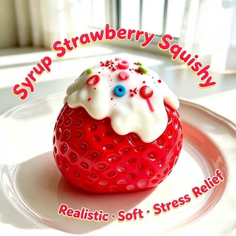 Food Grade Silicone Strawberry Stress Relief Toy For Kids And Adults
