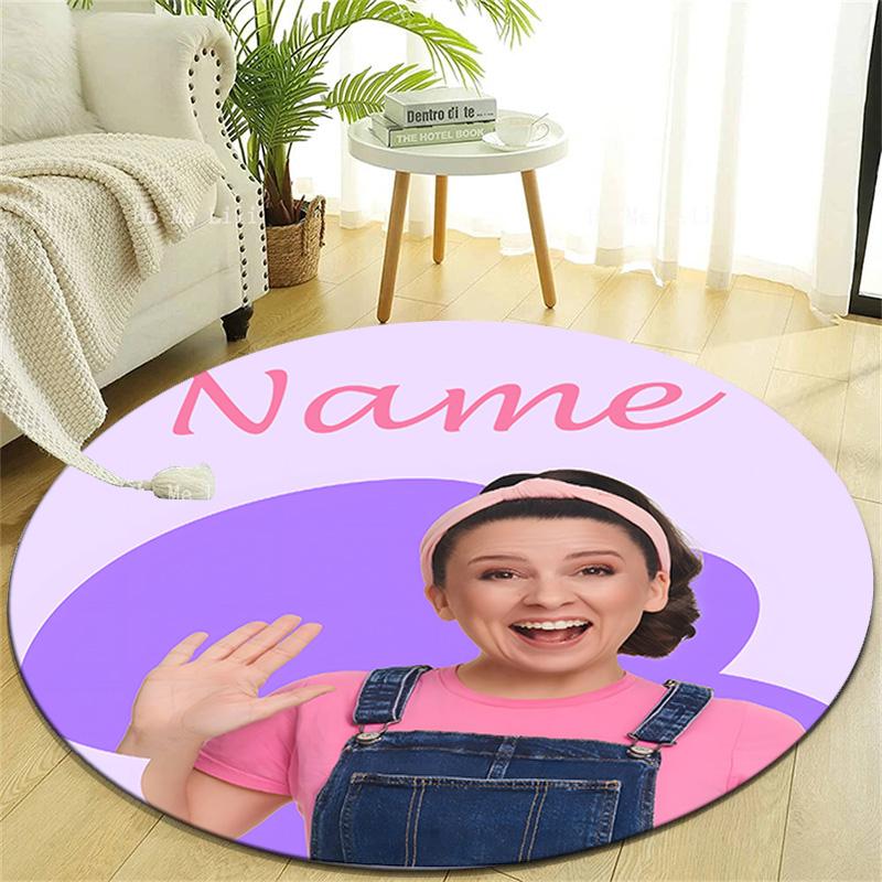 Personalized M-Ms Rachel Round Chair Office Rug - Perfect for Mat, Office Chair & More - Ideal Gift for Birthdays and Holidays