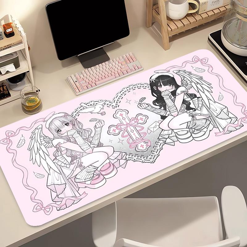 Mouse Pad Gaming Mousepad Anime Girl Gamer Keyboard Pads Office Laptop Kawaii Extended Desk Mats NonSlip Rubber Home Table Mat