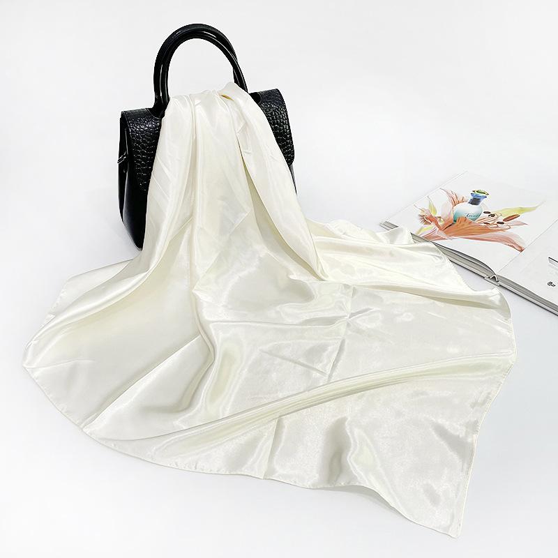 Modisches Neues Vielseitiges Kopftuch Großes Quadratisches Tuch Einfarbiges Tuch Damen Kunstseiden-Satin-Tuch