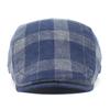 Autumn and winter new beret men's and women's cap retro plaid hat cotton curved brim hat