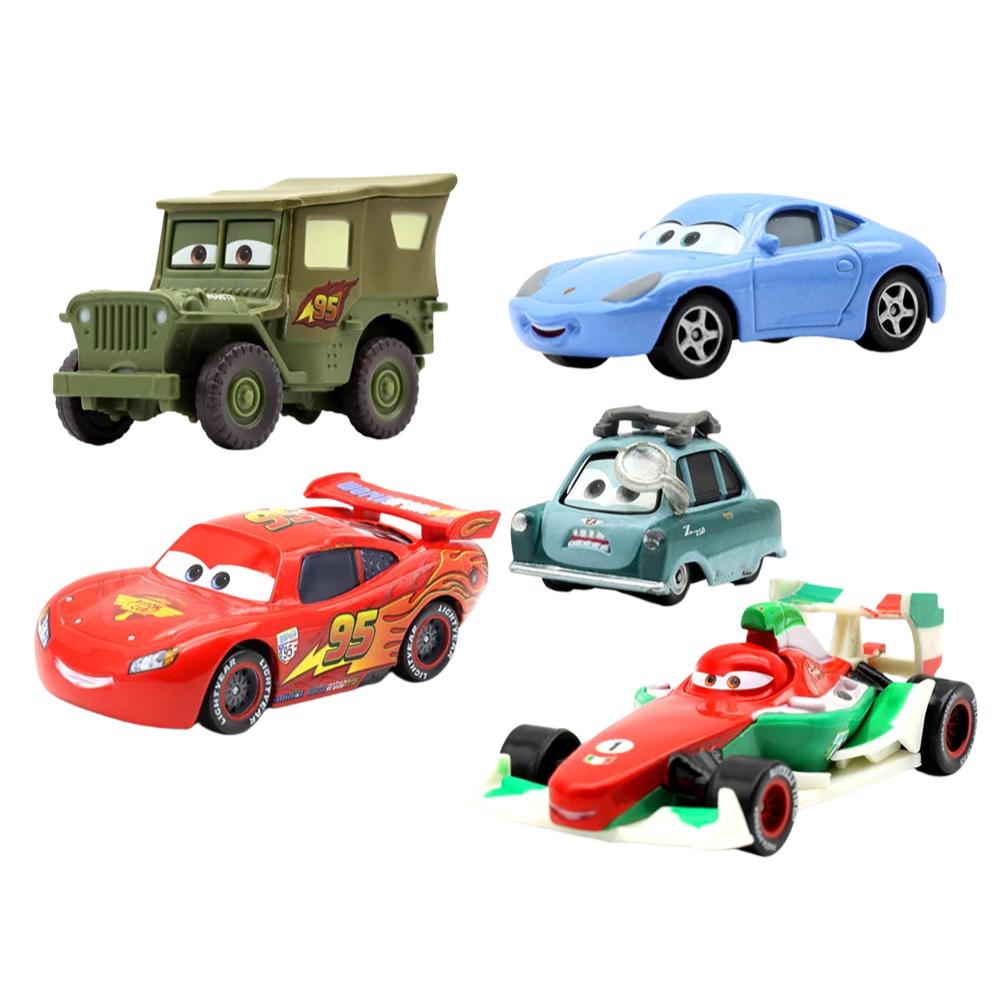 New Lightning McQueen Alloy Car Keyring from Cars Movie, Collectible Gift Ornament with Lanyard & Dopamine Color Chain Pendant
