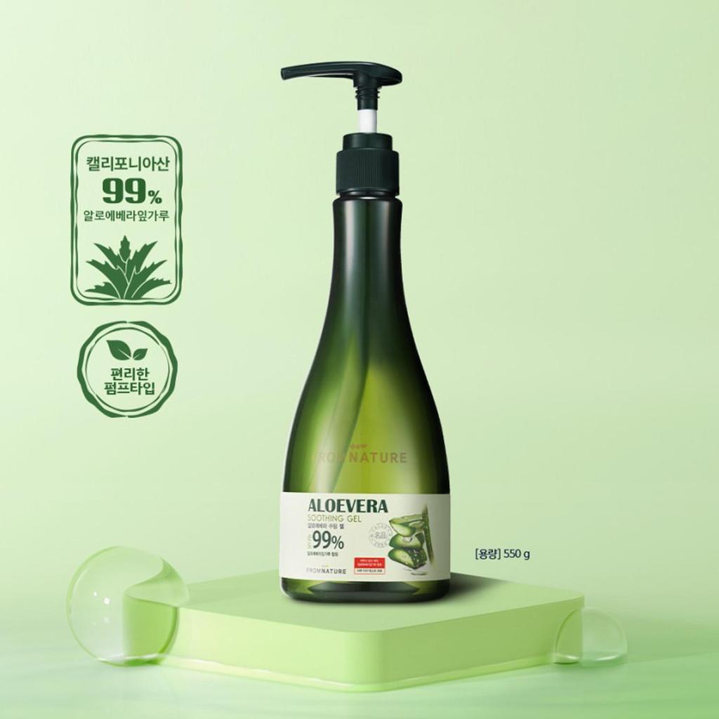 Fromnature 99% Aloe vera Soothing Gel Fresh (550g  19.4 oz) Pump Type