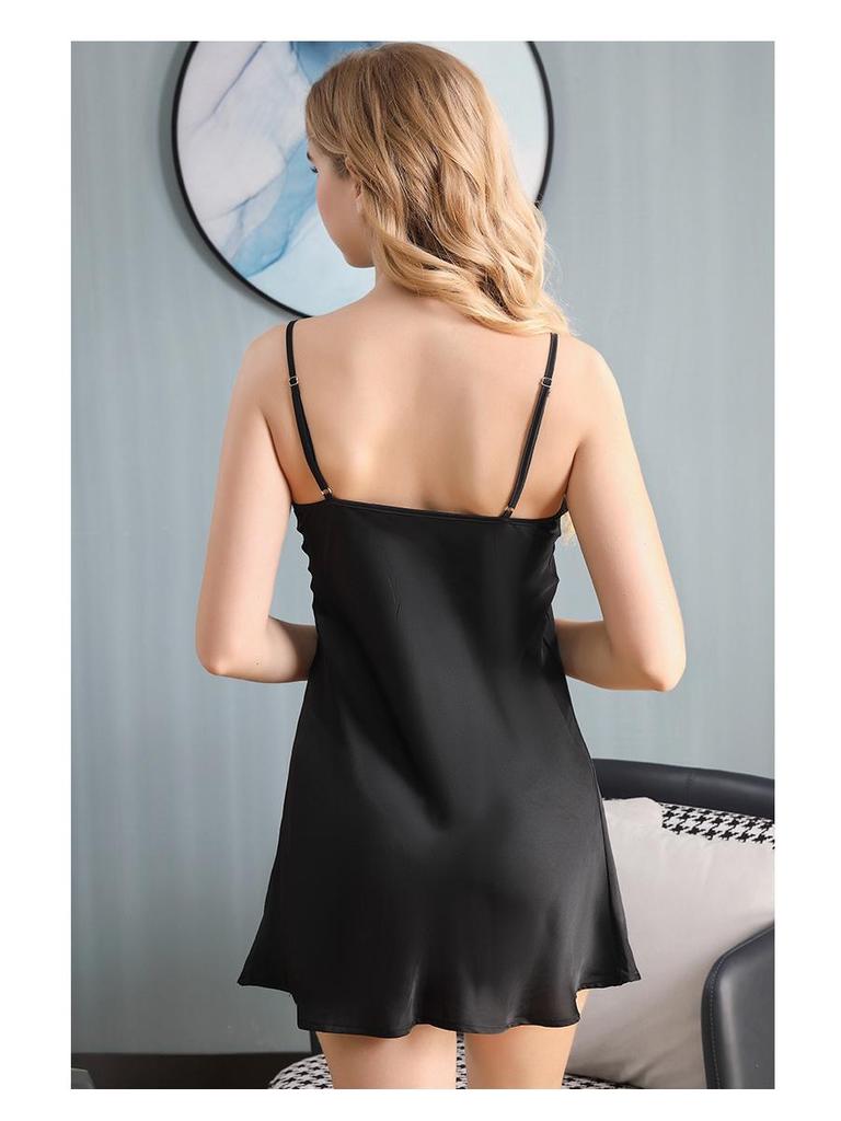 Satin Fauxseide Tiefes V Damen Camisole Nachthemd - Sexy Dessous & Modische Nachtwäsche für Frühling/Sommer