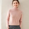 Cashmere Women's High-Neck Diamond Pattern Knit Sweater - Thickened Base Layer for Autumn/Winter Fashion