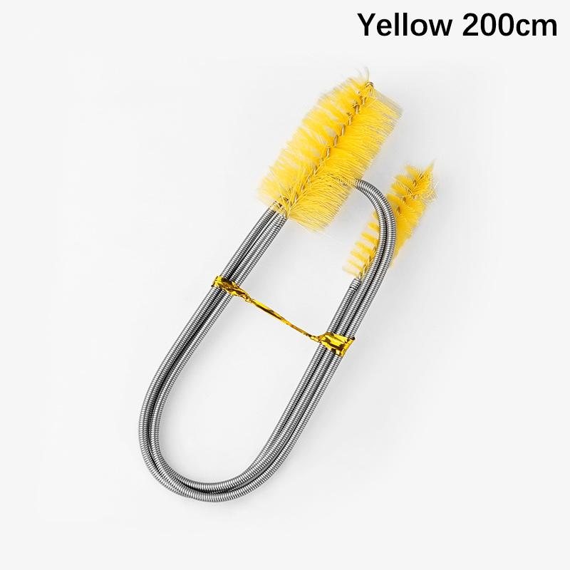 

90/155/200 см Щетка для чистки труб Гибкая двусторонняя щетка для шлангов Инструмент для чистки труб Аксессуары для водяного насоса аквариума Yellow 200cm