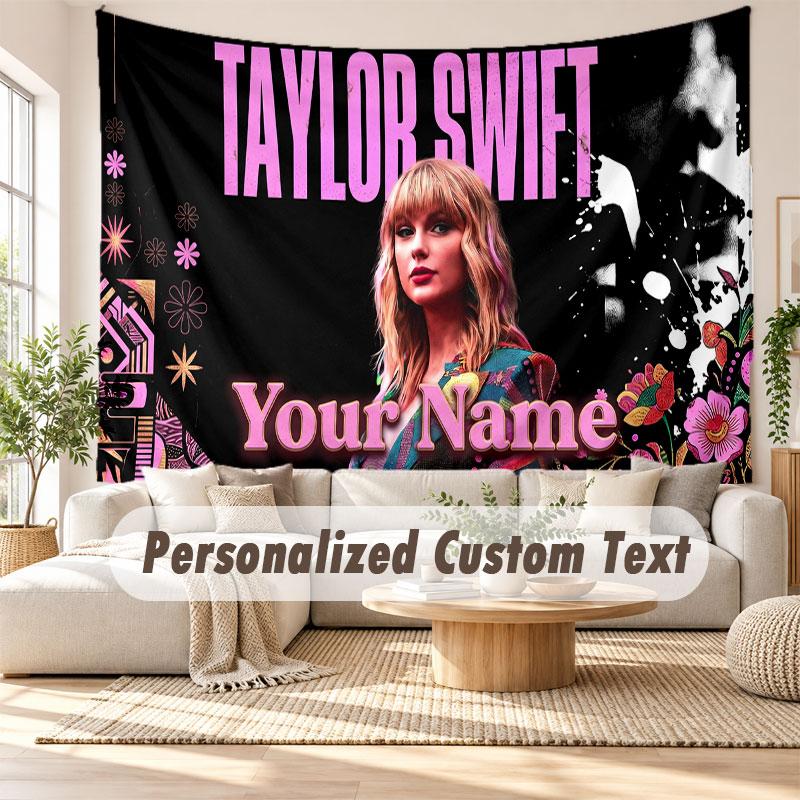 Benutzerdefinierte Namens-Wandbehang-Tapisserie, Taylor Swift Dekorative Hintergrund-Tapisserie für Wohnheim, Zuhause