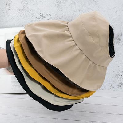 Cappello a Cilindro Vuoto Nero Resistente ai Raggi UV per Primavera Estate con Ampia Visiera per Coprire il Viso Protezione Solare Cappello da Pescatore per Donna
