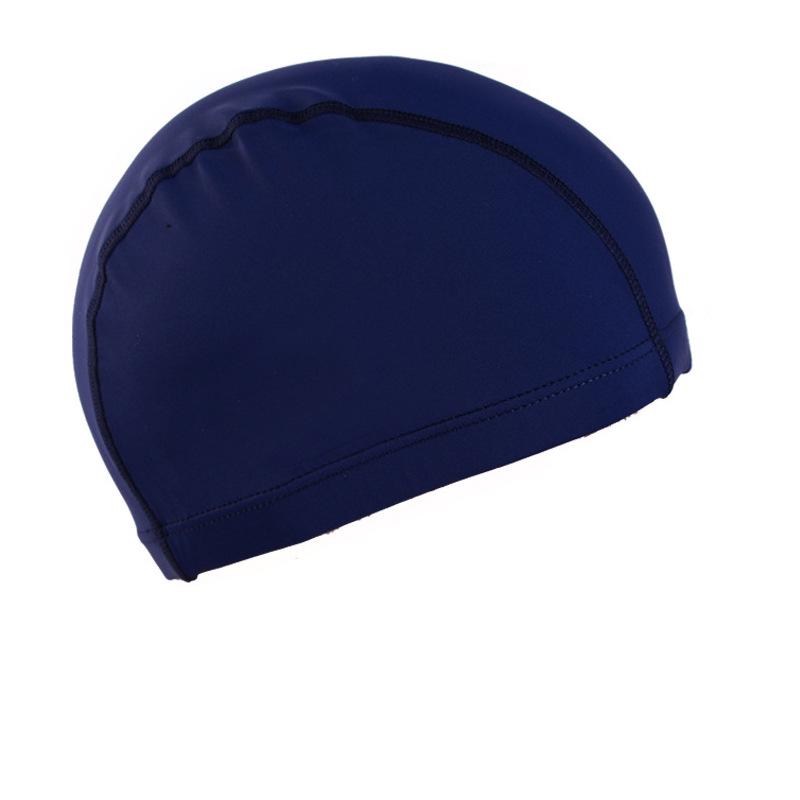 Unisex Adult Polyester Swim Cap for Long Hair, Solid Color, Elastic, Summer Wear