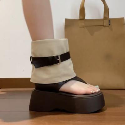 Small Thick-soled Toe Roman Cool Boots Women's Summer 2025 New Muffin Open-toed Sandals