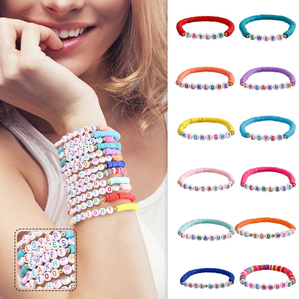 Carede Friendship Bracelets, TS Inspired Bracelets Set, Lover Swiftie náramky pro ženy a dívky Speaknow Red Evermore ERAS náramky