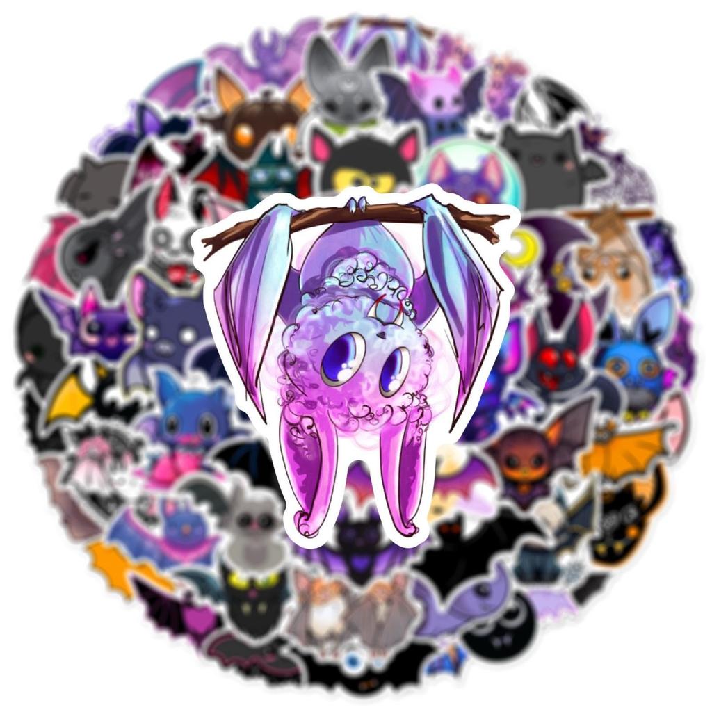 10/60Pcs Cartoon Bat Stickers Cute Animal Graffiti Stickers for DIY Luggage Laptop Skateboard Motorcycle Bicycle Stickers