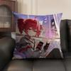 F-Fukouna Girll Kasane Cartoon Cushion Cover Natural Linen Organic Fabric Double-Sided Printing Sofa Home Decor Gift Pillow Case