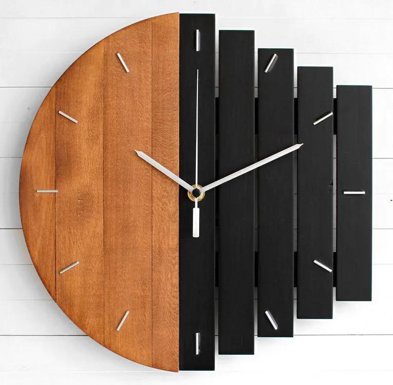 Irregular Abstract Industrial Style Wall Clock Simple Creative Big Wooden Quartz Wall Clock Living Room Bedroom Home Decoration