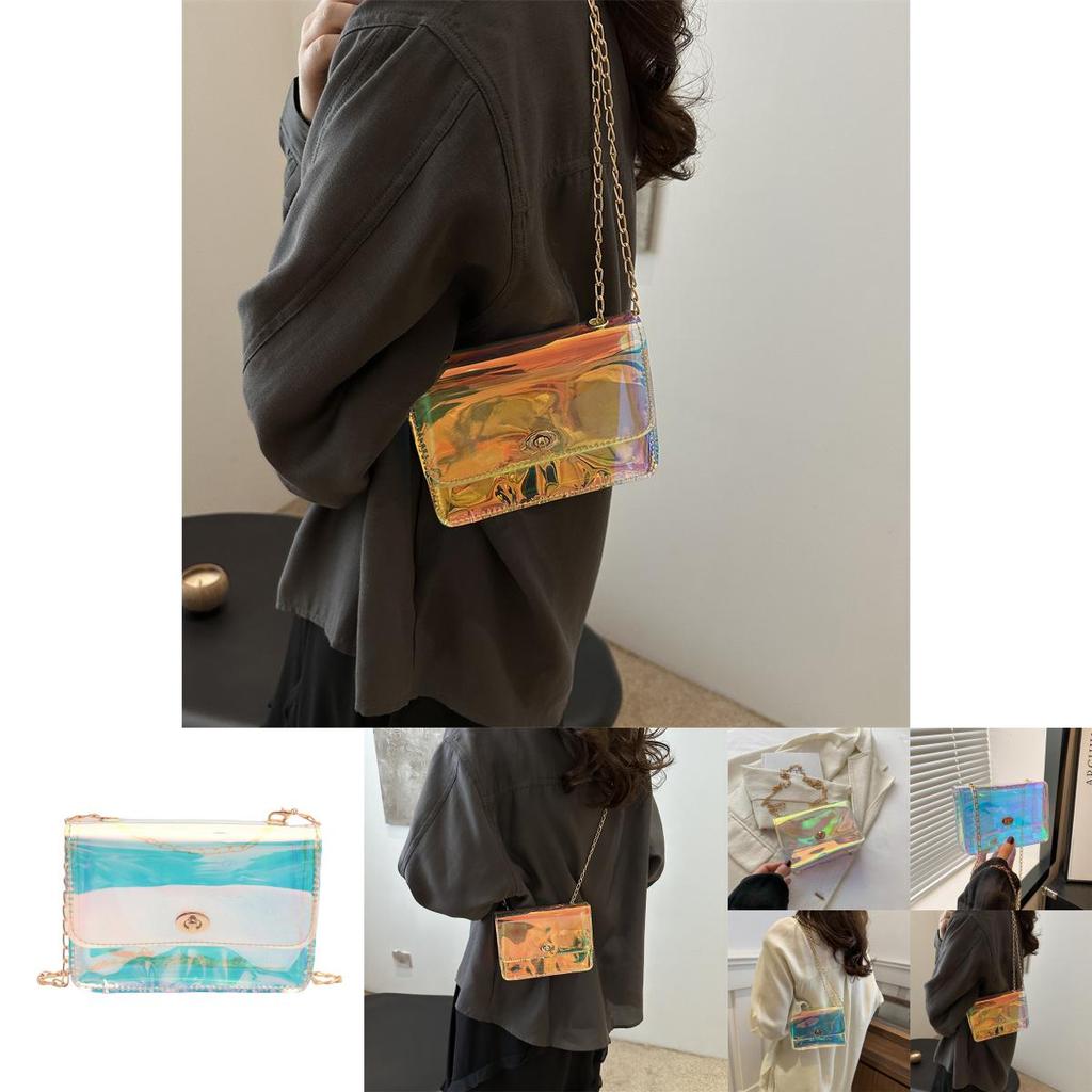 Chic And Trendy Pvc Crossbody Bag Colorful Fashionable Small Square Bag