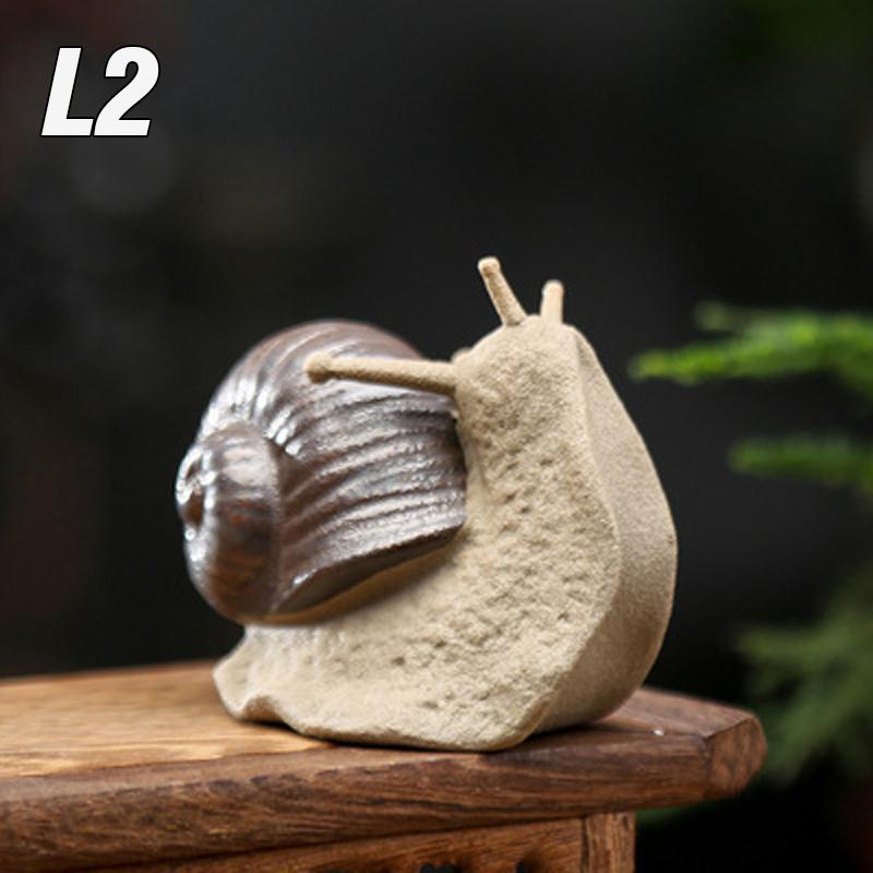 Ceramic Small Snail Ornaments Bonsai Micro Landscape Tea Pets Snail Figurine Creative Garden Living Room Desk Decoration Crafts