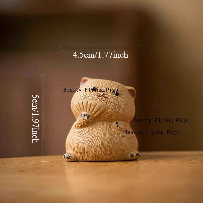 

Yixing Purple Clay Cat Tea Pet Cute Desktop Decoration Tea Set Supplies Accessories High End Tea Toys Kawaii Room Decor