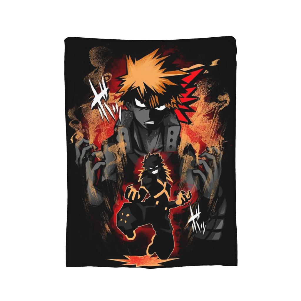 Katsuki Bakugou My Hero Academia Blanket Plush Novelty Warm Throw Blankets for Bedding Lounge Winter,