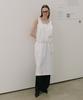 320SHOWROOM Two-Way Wrap Sleeveless Long Linen Dress White