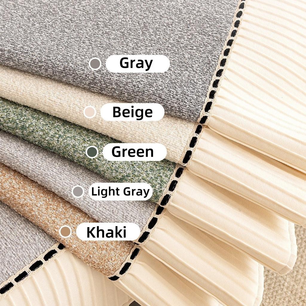 Contrast Hem Yarn-Dyed Chenille Sofa Cover for All Seasons Living Room Non-slip Sofa Seat Cover Couch Slipcover, Sofa Towel