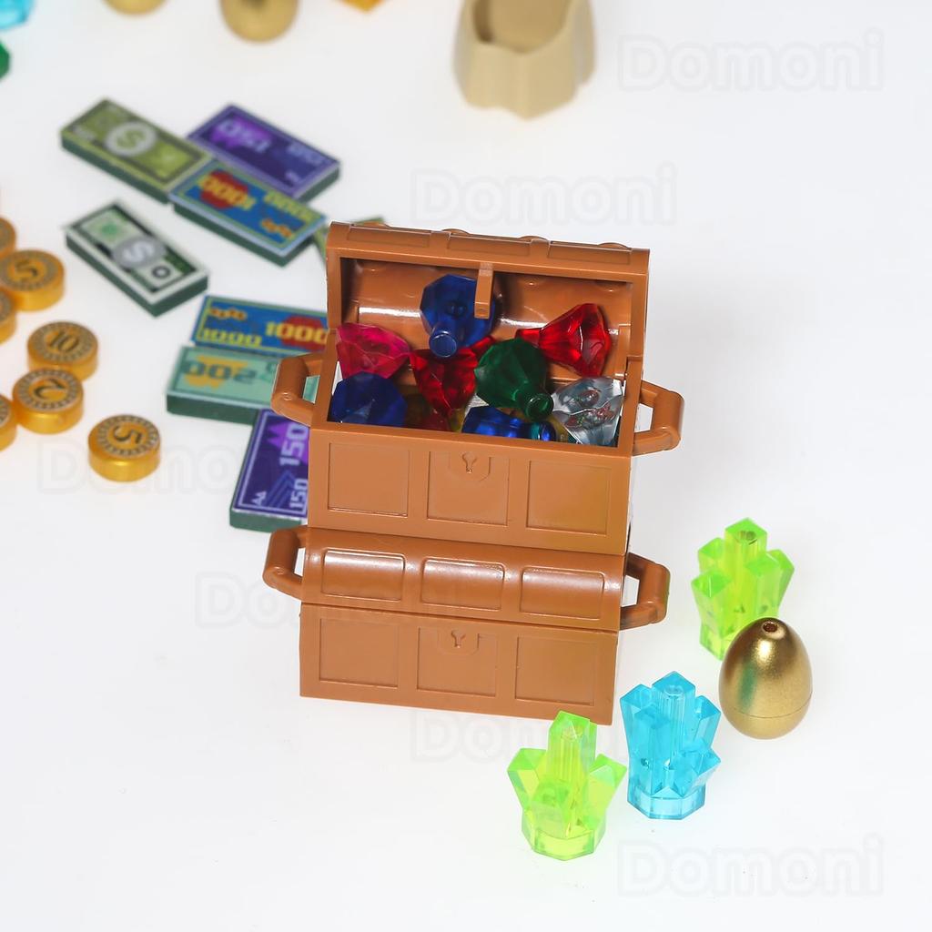 Domoni Pirate Expedition Treasure Building Kit - 200+ Piece Pirate Ship & Treasure Chest Building Blocks Set (Includes Gold Bars, Gems, and Golden