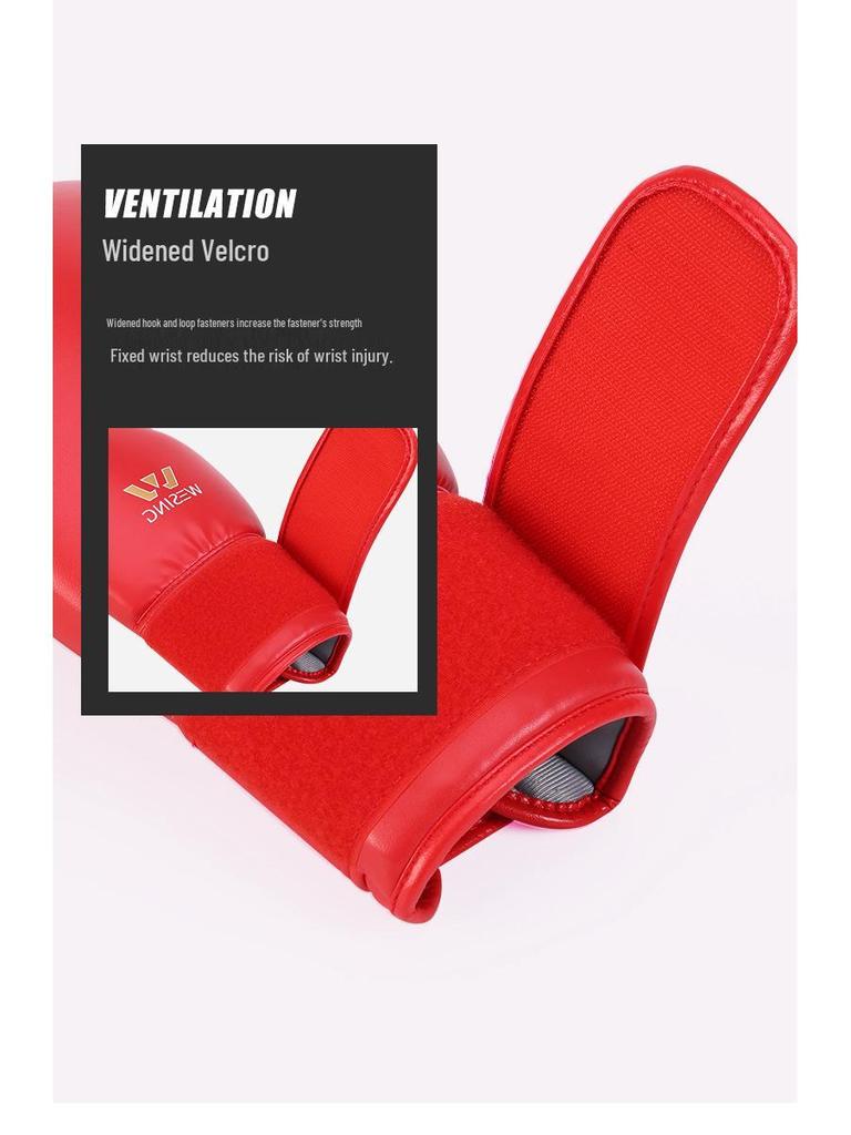 Jiuri Mountain Boxing & Sanda Gloves: Adult & Child Muay Thai & Kickboxing Faux Leather Gloves