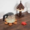 Wood Tree Trivet Set 3 Wooden Trivets and 1 Stand Tree Shape Coaster Set for Kitchen