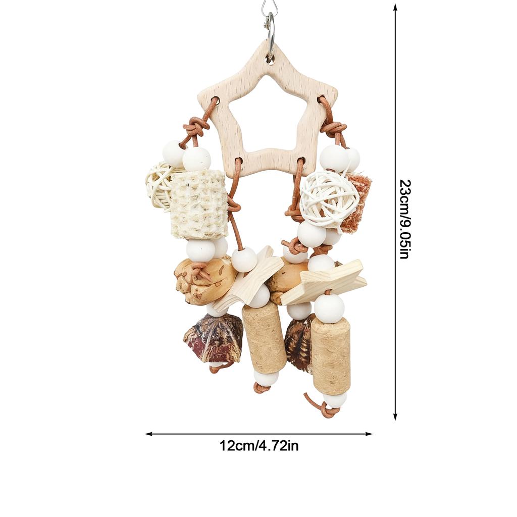 Parrot Chew Toys Wooden Fruit String Pinecone Corn Cob Cork Bird Cage Accessories Tooth-grinding Bird Toy For Small Medium Birds