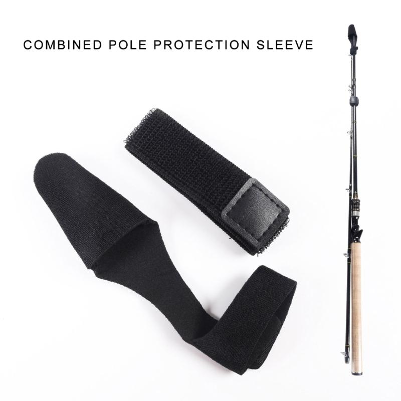 3 Set Fishing Rod Tip Cover and Rod Tie Canes Sleeves Protector Case Fastening Strap Rods Glove Fastener Strap