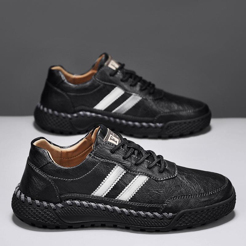 38-46 Herren Retro Echtleder Freizeitschuhe Winter Plus Samt Stiefeletten Frühling/Herbst Herrenstiefel