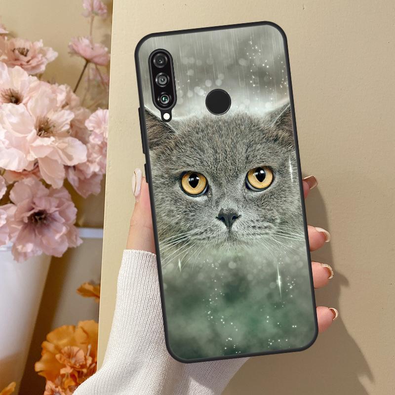 British Shorthair Cat For Huawei Nova 7i 8i 11i 12i 12s Y73 Y70 Y90 Y60 Y72 Y61 Y91 9 10 SE P30 Pro P40 Lite Case