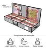 Christmas Wrapping Paper Storage Bag Flexible Partitions Pockets Large Capacity Durable Handle PE Gift Wrap Organizer