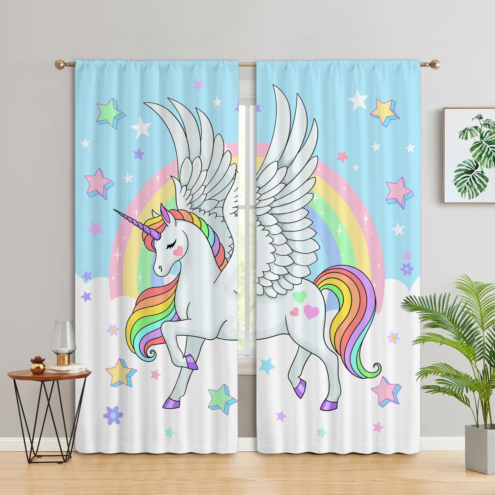 

Curtain Unicorn Series Cartoon 3D Digital Printing High Density Blackout Diy 140*100