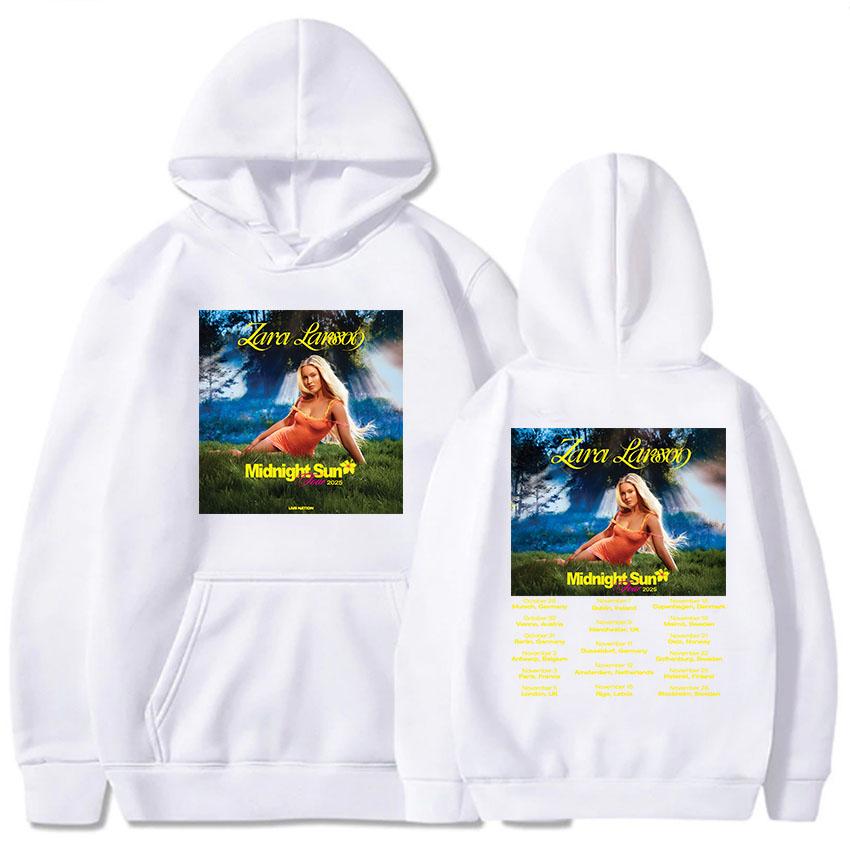 Midnight Sun Tour 2025 Hoodies Zara Larsson Singer Printing Sweatshirts Long Sleeve Fleece Hooded Pullovers Women Clothing Hoody