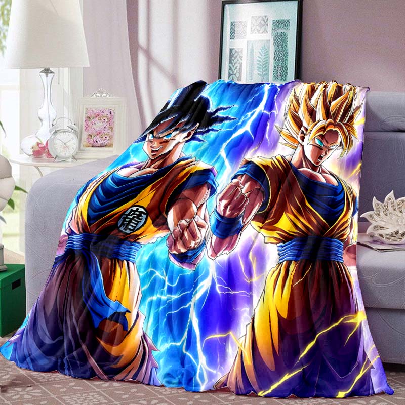 Dragon Ball Anime Print Blanket Warm  Comfortable Flannel Blanket Suitable for Bedrooms, Sofas, Beds, Chairs, Picnics, Travel