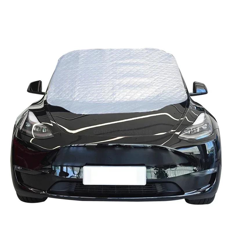 Thickened Cotton Car Cover Half Face Windshield Snow Shield Anti-Frost Carriage Cross-Border Snowproof Car Curtain 1