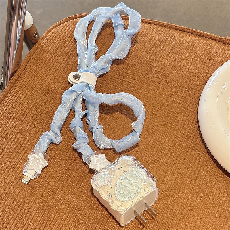 Seashell Blue-Anti-Break Charger Case for iPhone 16 with Fast Charging Head and Data Cable