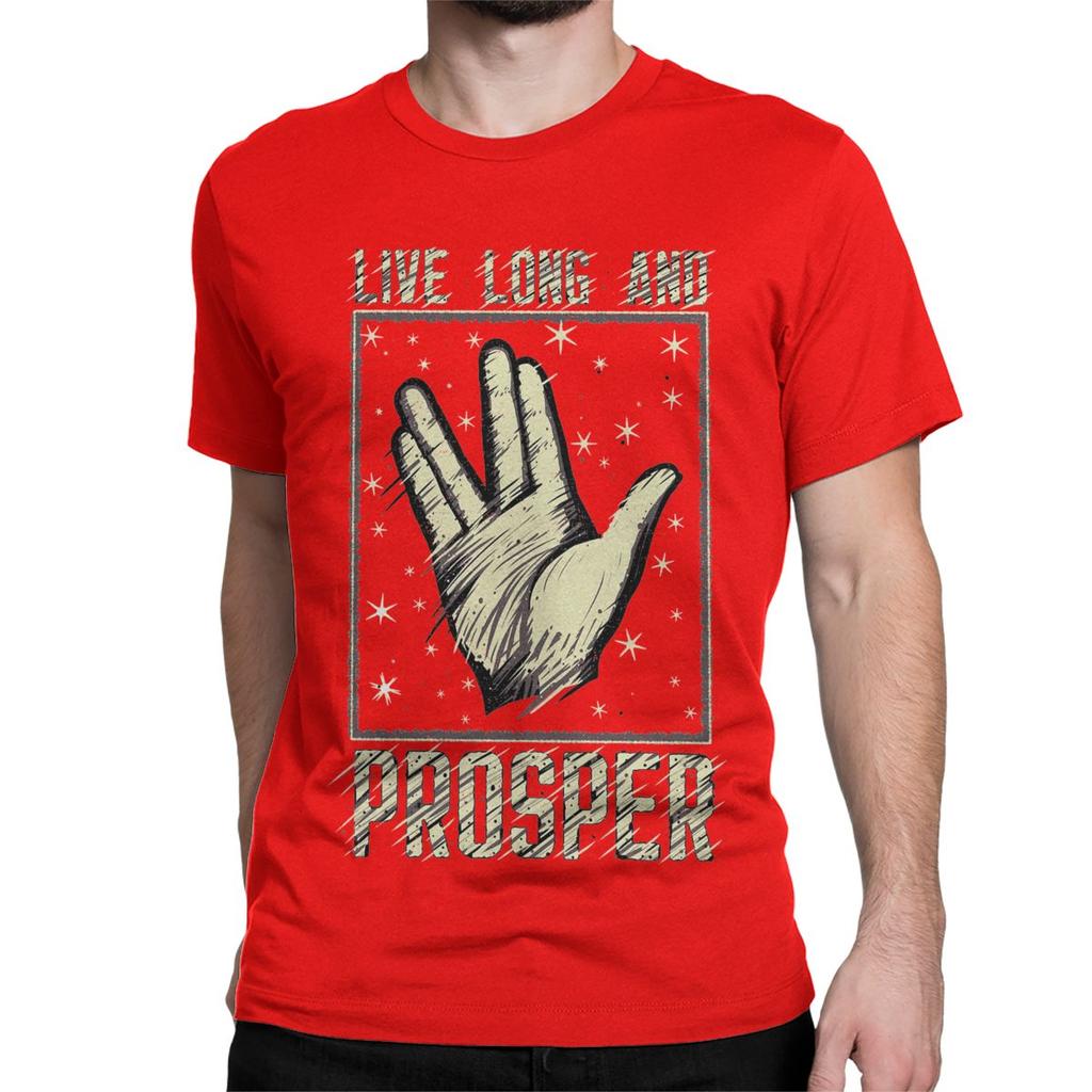 Lebe lang und in Frieden Film Herren Damen T-Shirts StarTrek Vulkan Neuheit T-Shirts Kurzarm T-Shirt Reine Baumwolle Druck Kleidung